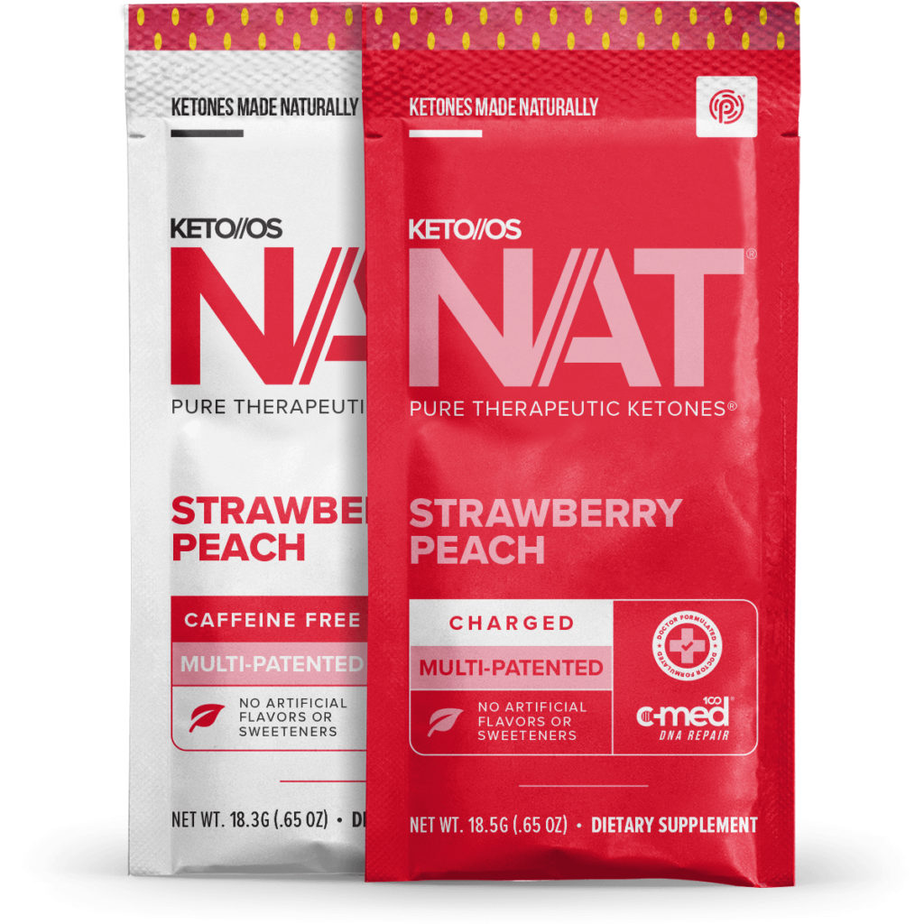 KETO//OS® NAT™ Strawberry Peach Keto Drink Mix